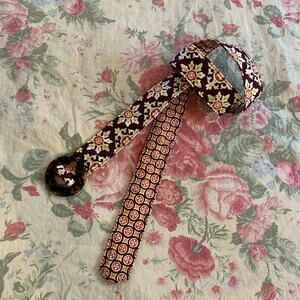 Vera Bradley Reversible Belt w Autumn Colors Faux Tortoiseshell Buckle